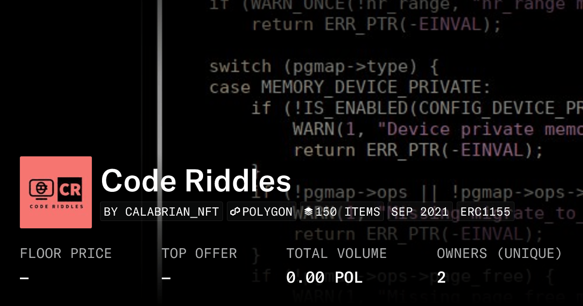 Code Riddles Collection Opensea
