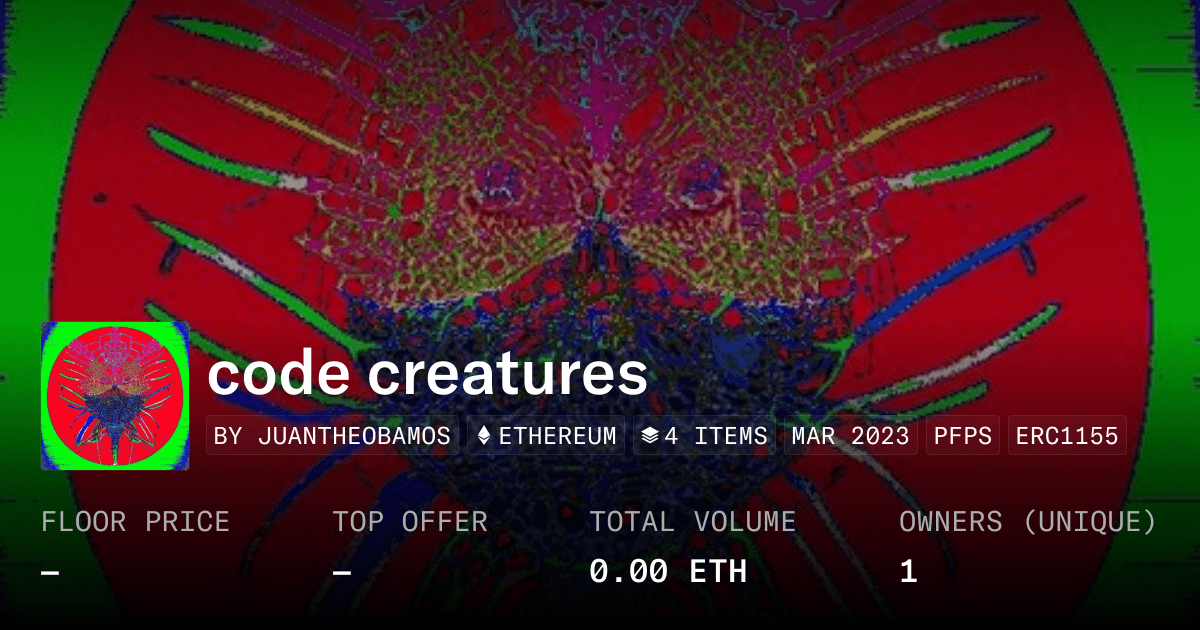 Code Creatures Collection Opensea