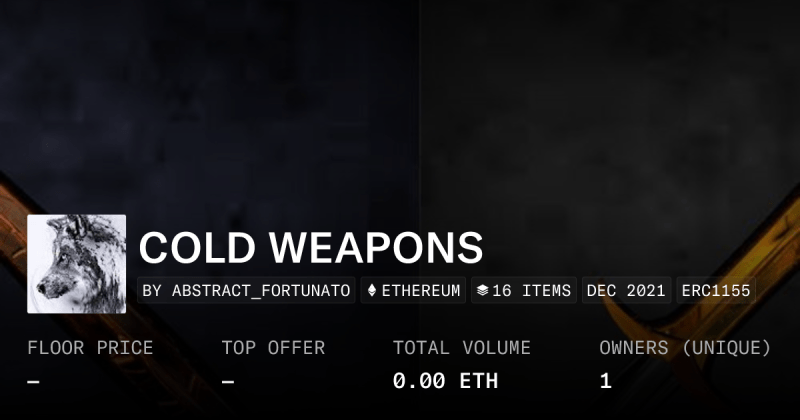 Cold Weapons Collection Opensea - Geometric Textures - Perfect 8K Collection