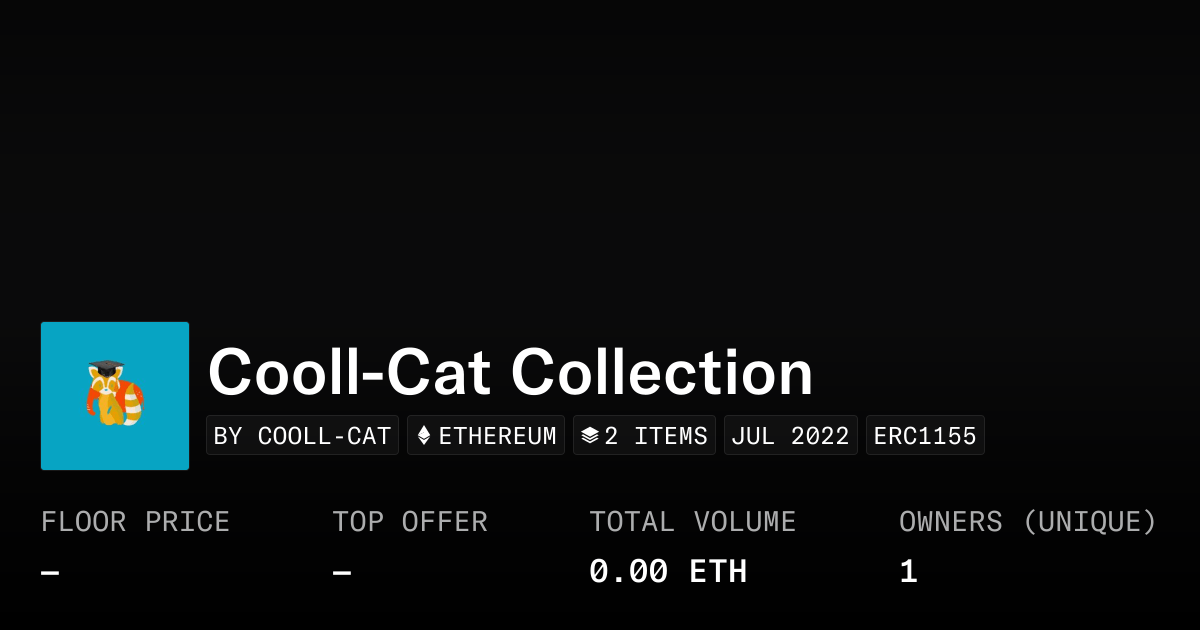 Cooll Cat Collection Collection Opensea