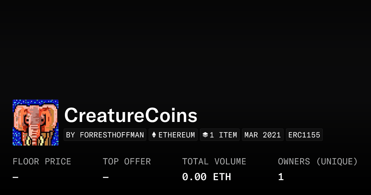 Creaturecoins Collection Opensea