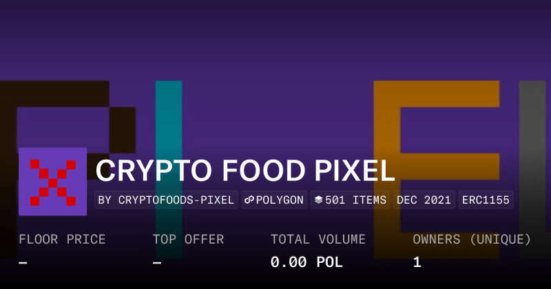 Crypto Food Pixel Collection Opensea - Best Space Arts in Full HD