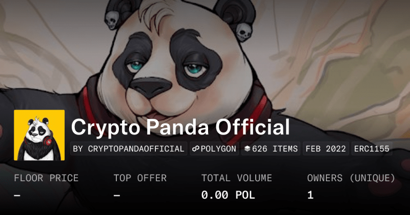 Crypto Panda Official Collection Opensea - Perfect Space Image - Desktop
