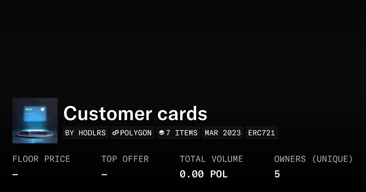 Customer Cards Collection Opensea