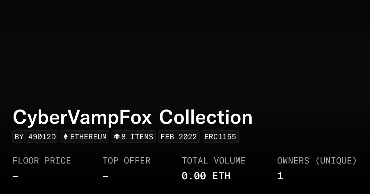 Cybervampfox Collection Collection Opensea