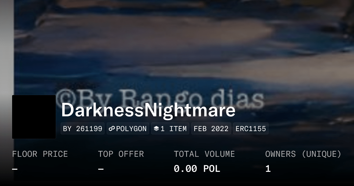 Darknessnightmare Collection Opensea