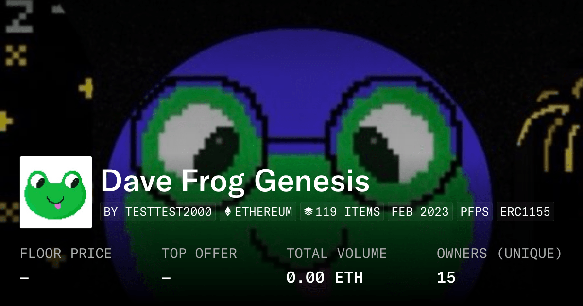 Dave Frog Genesis Collection Opensea
