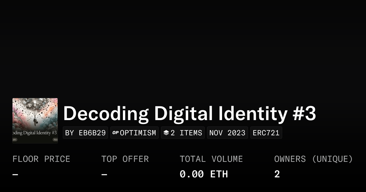 Decoding Digital Identity 3 Collection Opensea