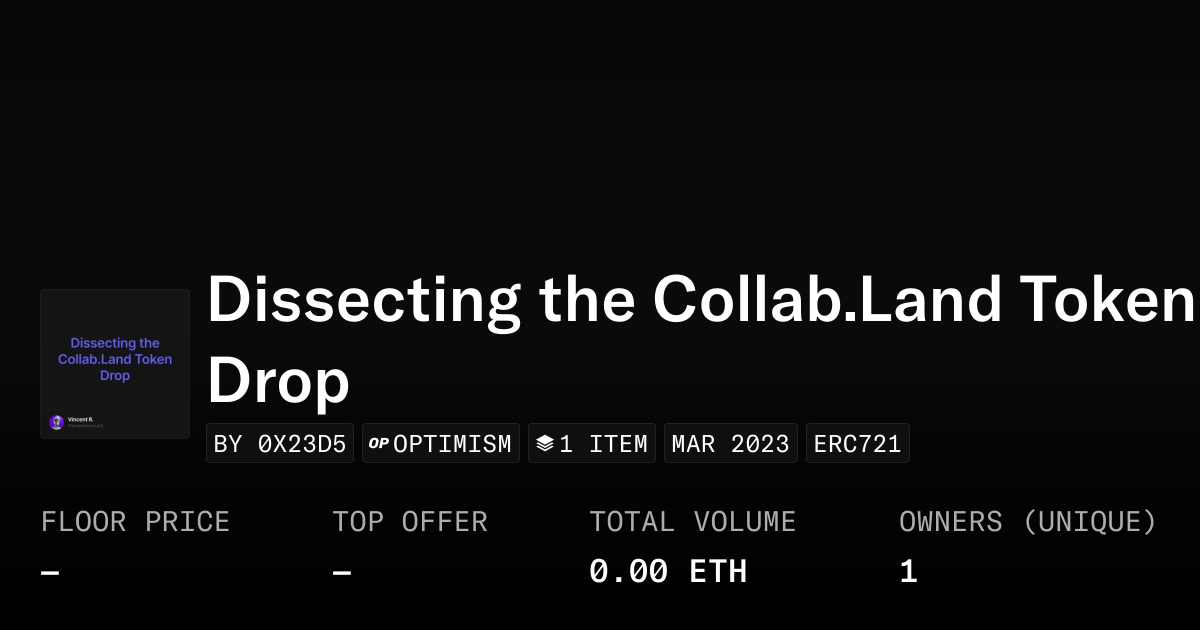 Dissecting The Collab Land Token Drop Collection Opensea