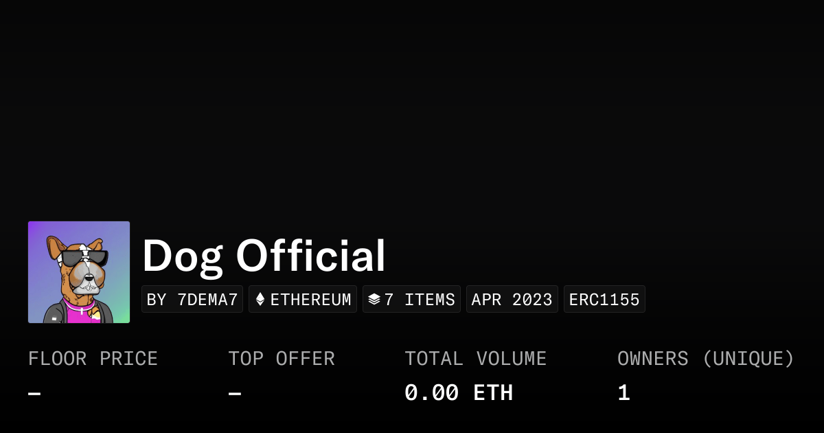 Dog Official Collection Opensea