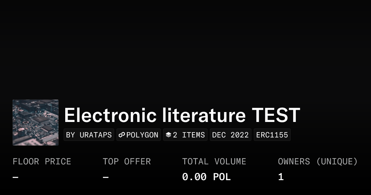 Electronic Literature Test Collection Opensea