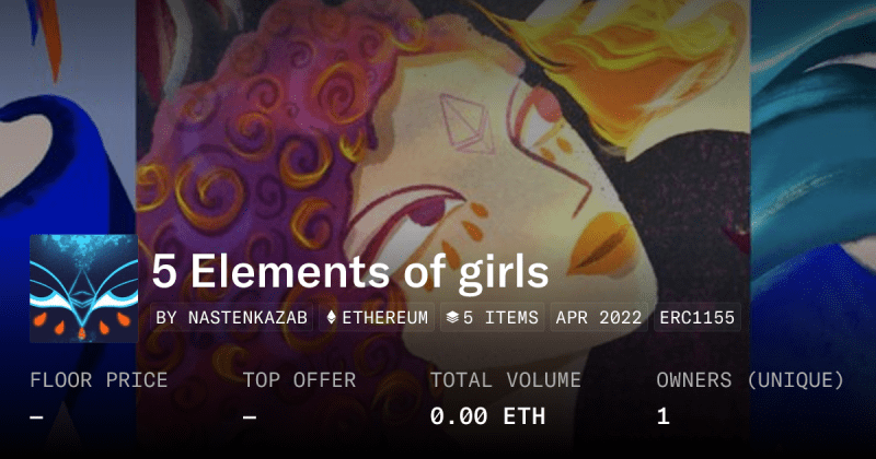 Girls With 4 Elements Collection Opensea - Stunning Dark Design - 4K