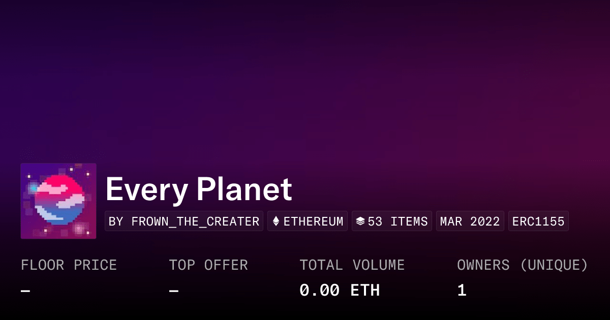 Every Planet Collection Opensea