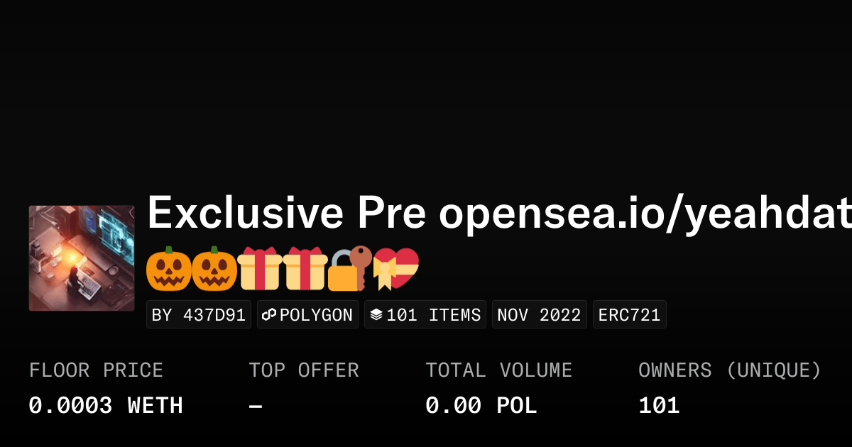 Exclusive Pre Opensea Io Yeahdat2 рџћѓрџћѓрџћѓрџћѓрџ ђрџ ќ Collection Opensea