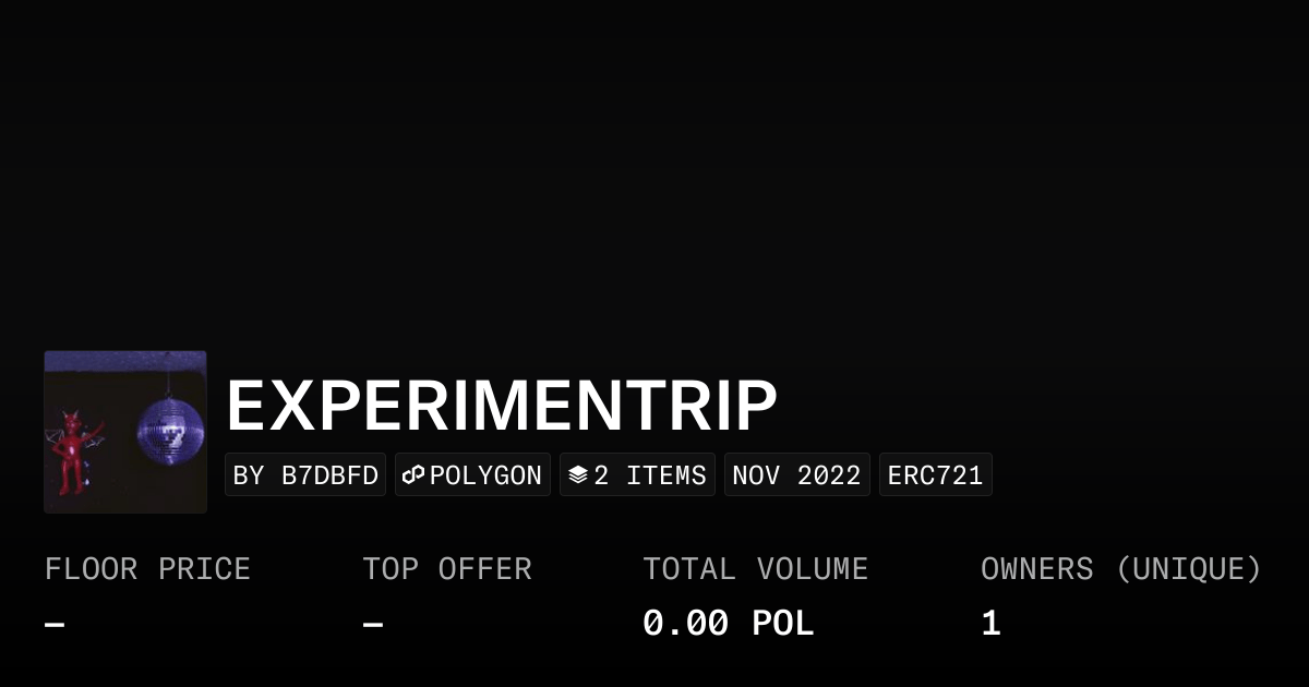 Experimentrip Collection Opensea