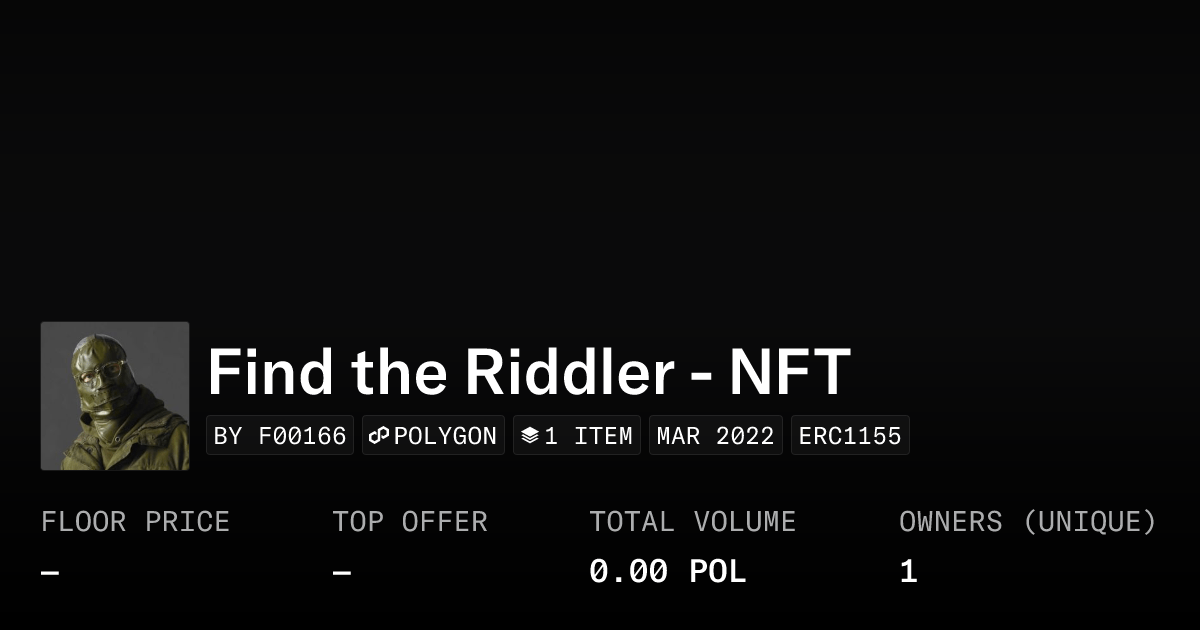 Find The Riddler Nft Collection Opensea