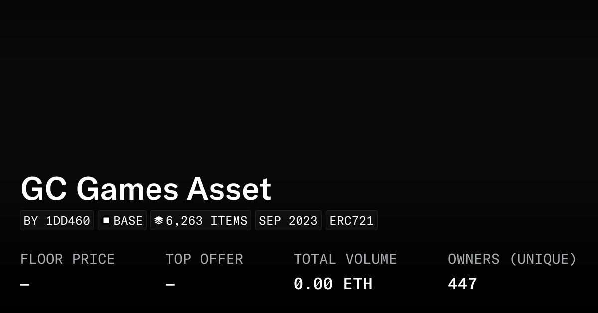 Gc Games Asset Collection Opensea