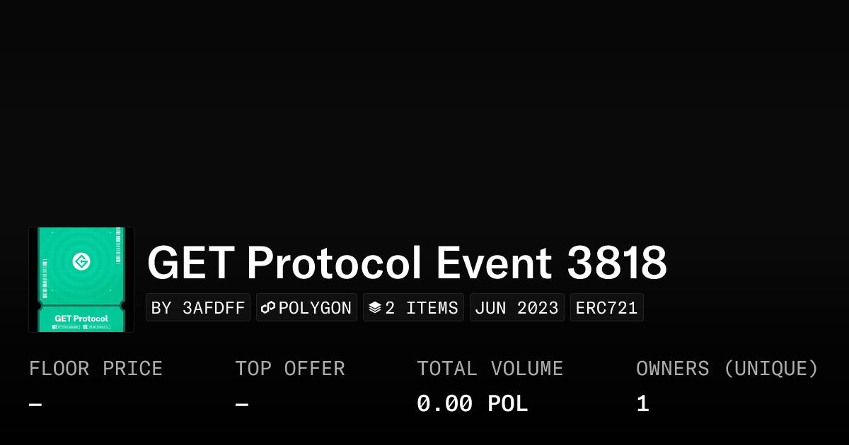 GET Protocol Event 3818 - Collection | OpenSea