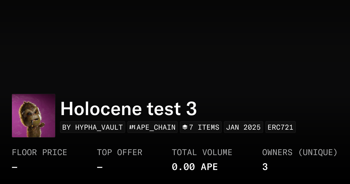 Holocene Test 3 Collection Opensea