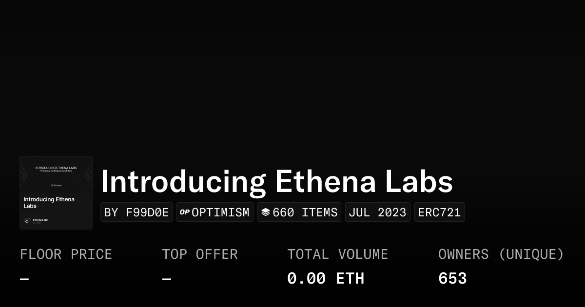 Introducing Ethena Labs Collection Opensea