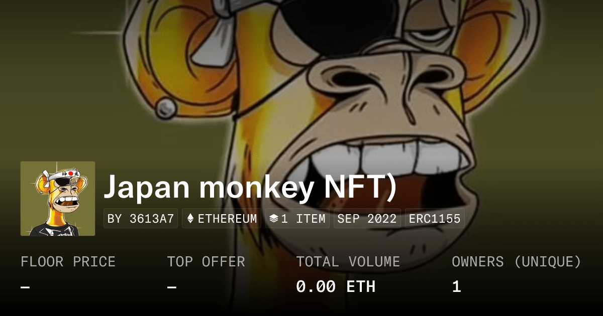 Japan Monkey Nft Collection Opensea