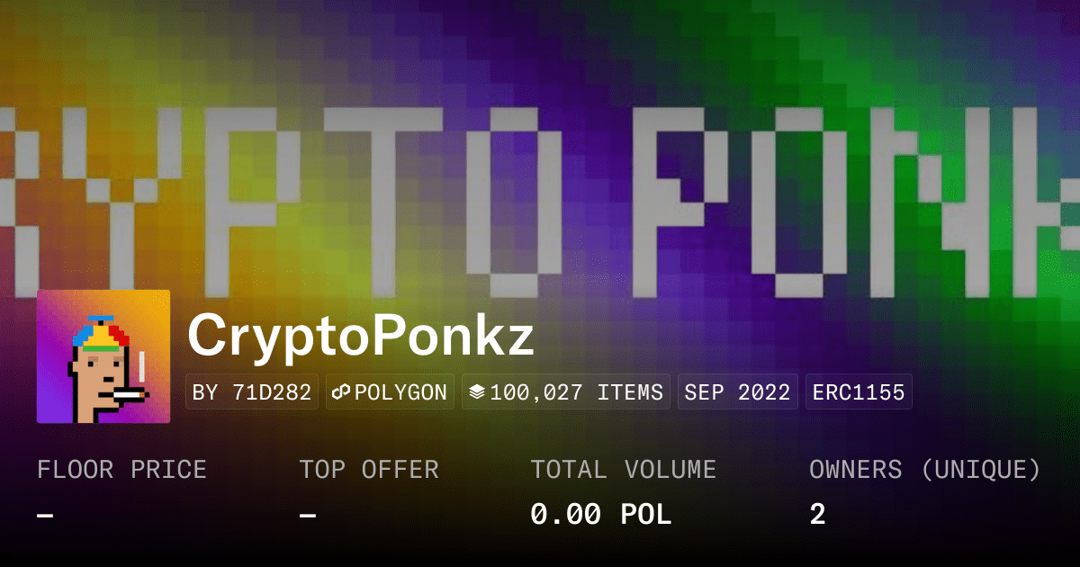 Cryptoponkz Collection Opensea
