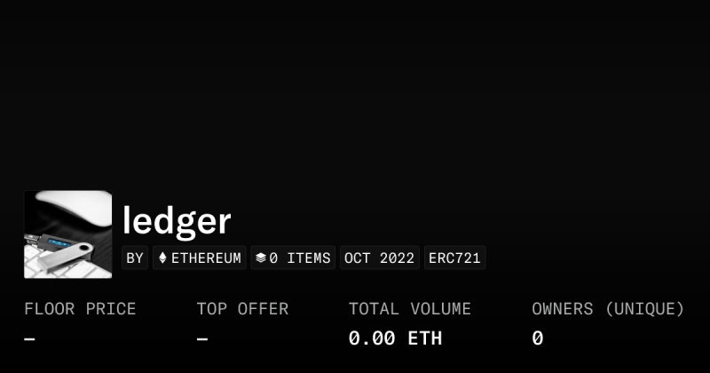 Colored Ledger Collection Opensea - Minimal Design Collection - Retina Quality