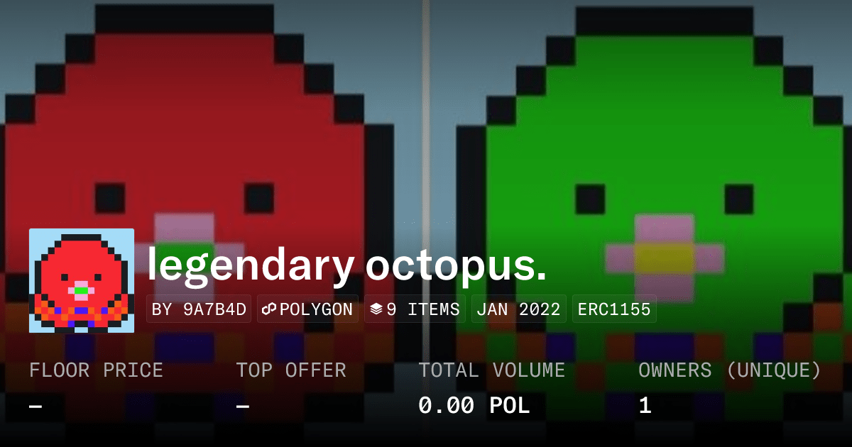 Legendary Octopus Collection Opensea