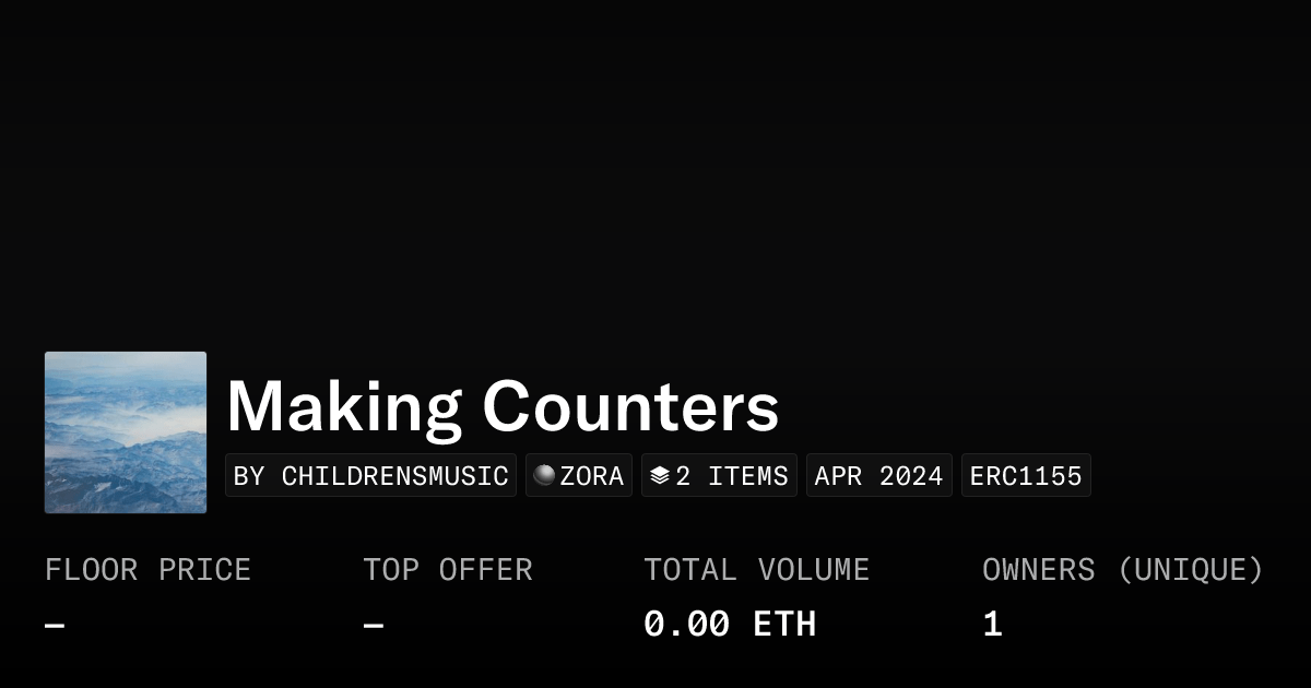 Making Counters Collection Opensea