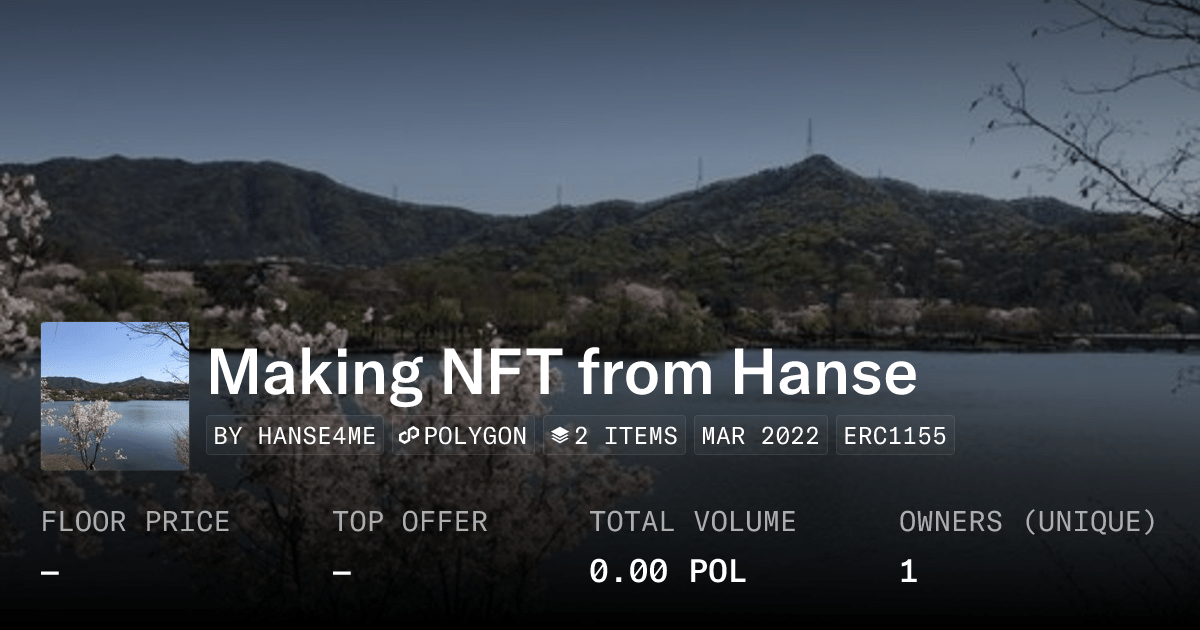 Making Nft From Hanse Collection Opensea