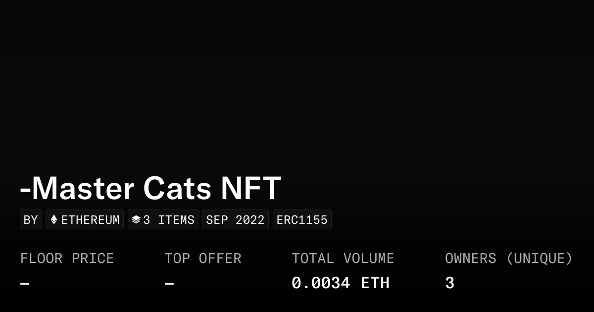 Master Cats Nft Collection Opensea