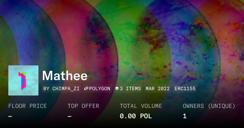 Mathee Collection Opensea - Stunning Gradient Design - High Resolution