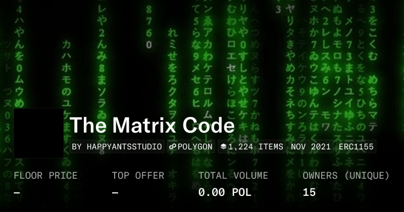 Matrix Source Code Collection Opensea - Dark Design Collection - Ultra HD Quality