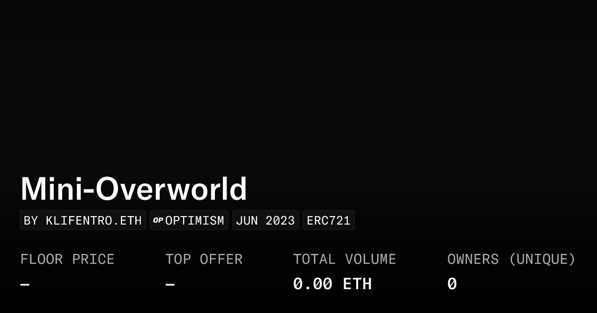 Mini Overworld Collection Opensea