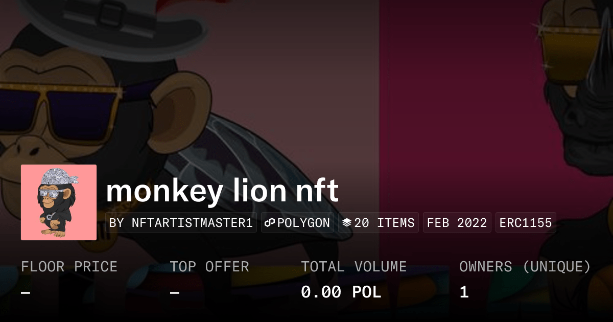 Monkey Lion Nft Collection Opensea