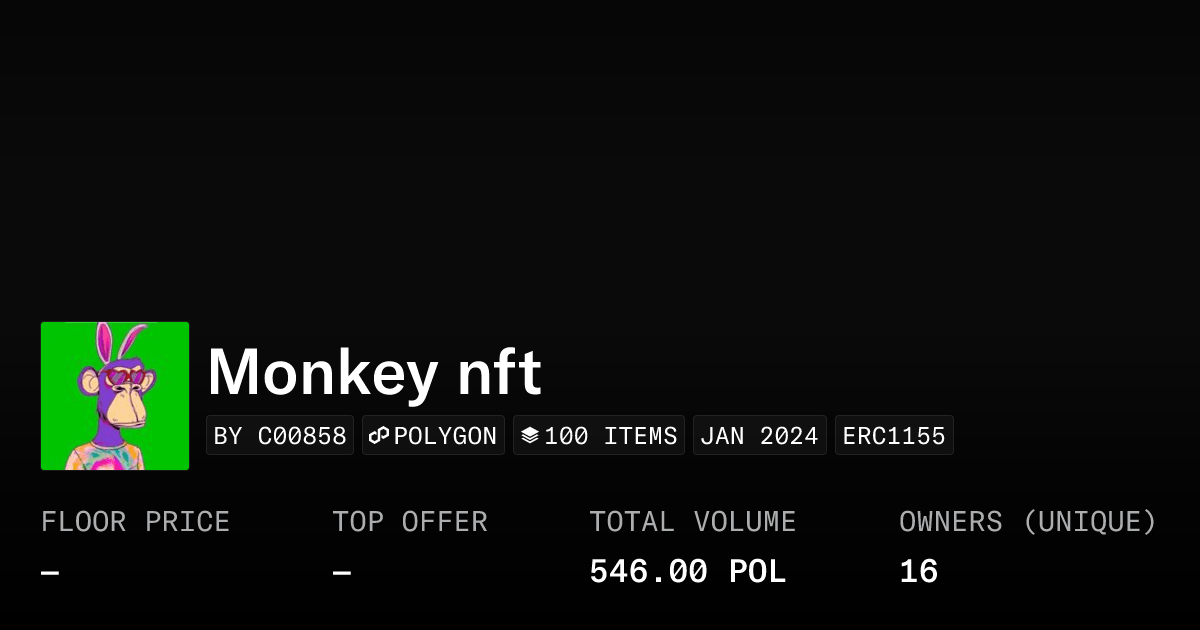 Monkey Nft Collection Opensea