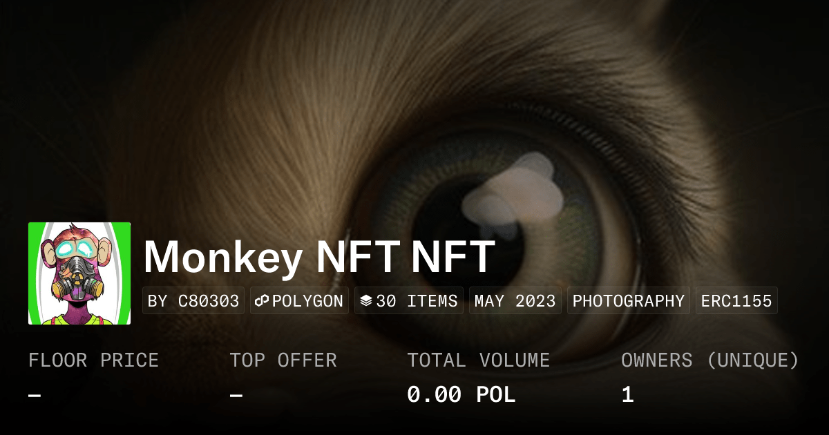 Monkey Nft Nft Collection Opensea
