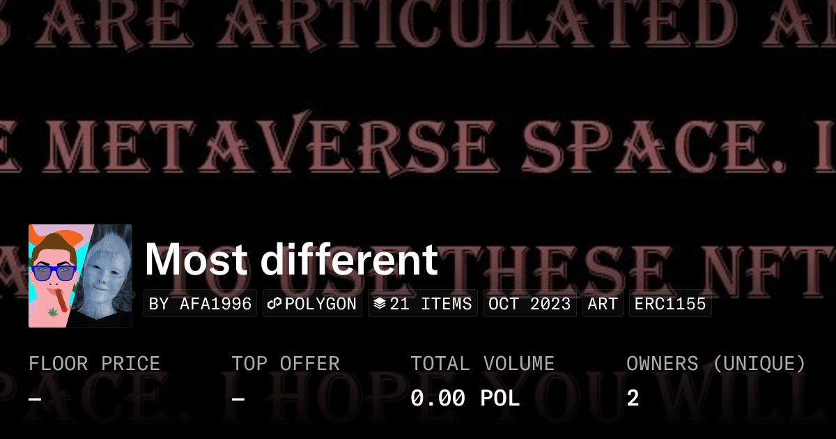 Most Different Collection Opensea