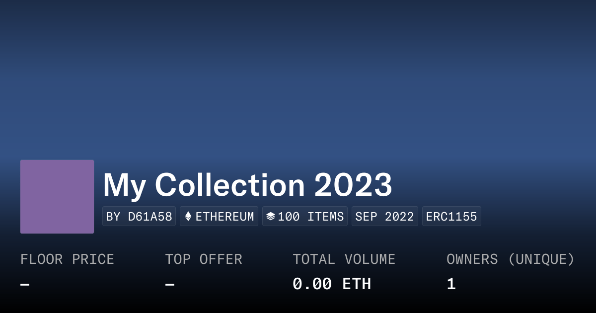 My Collection 2023 Collection Opensea