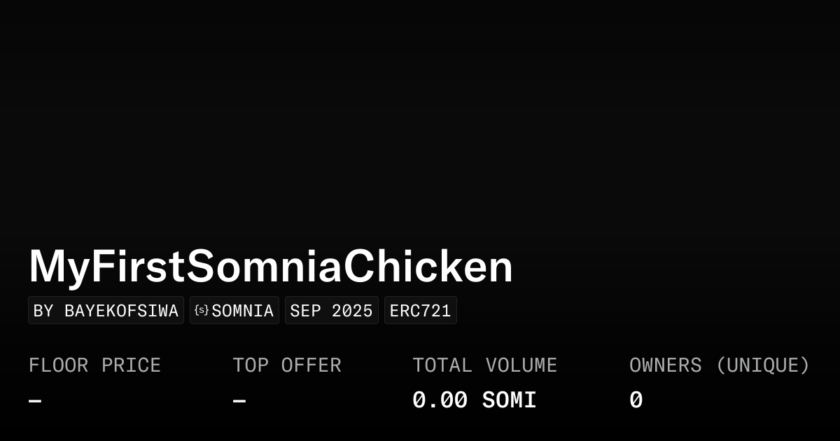 Myfirstsomniachicken Collection Opensea