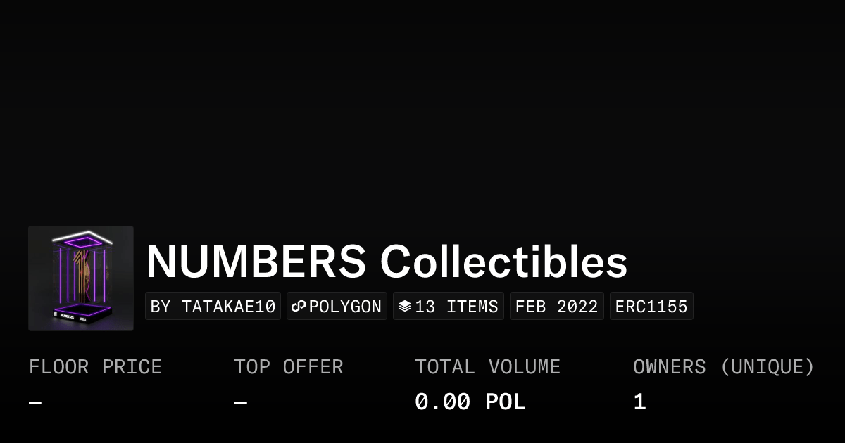 Numbers Collectibles Collection Opensea