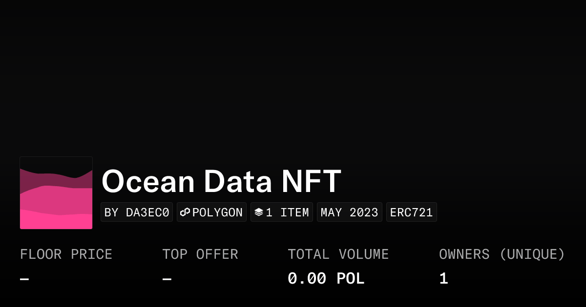 Ocean Data Nft Collection Opensea