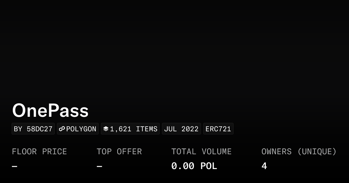 Onepass Collection Opensea