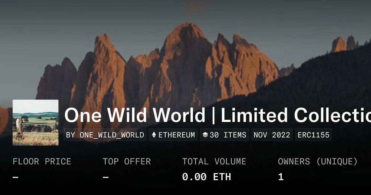 One Wild World Limited Collection Collection Opensea