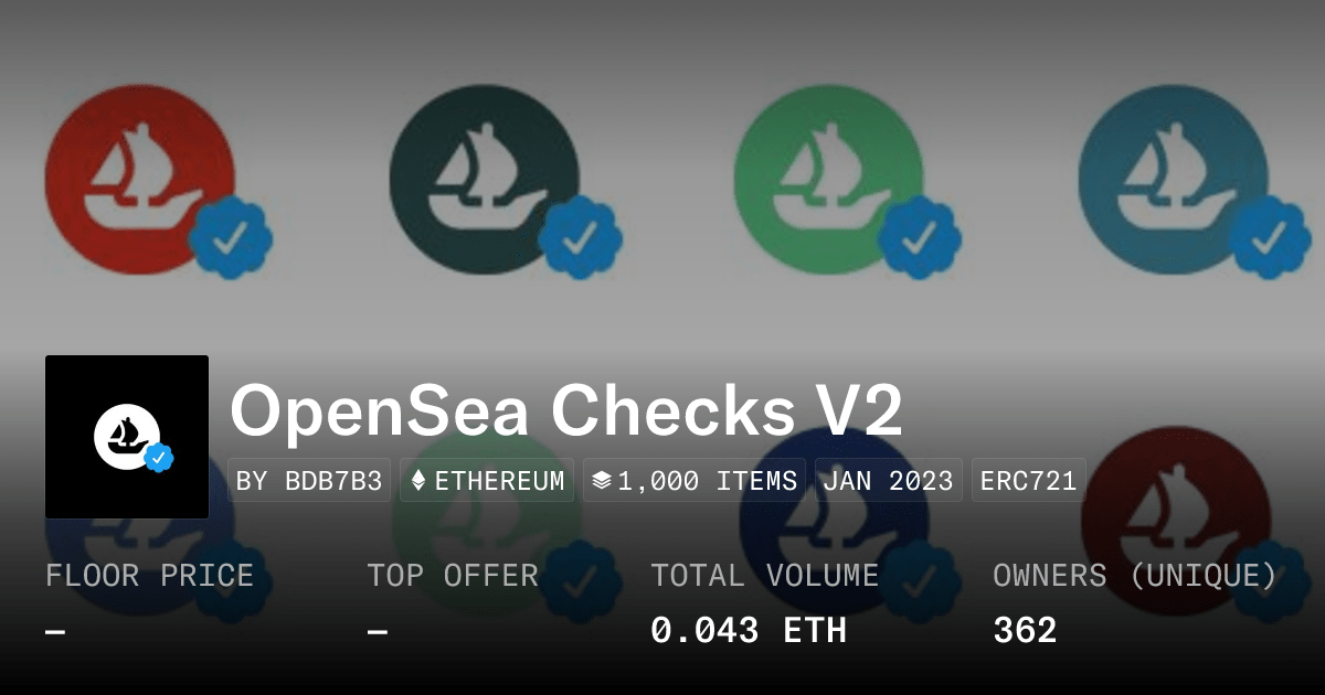 Opensea Checks V2 Collection Opensea