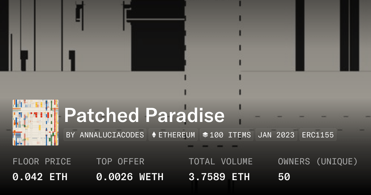 Patched Paradise 0 042 Eth Collection Opensea