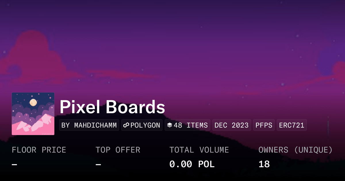 Pixel Boards Collection Opensea