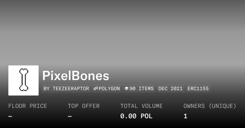 Pixel Base Bones Collection Opensea - Dark Texture Collection - Desktop Quality