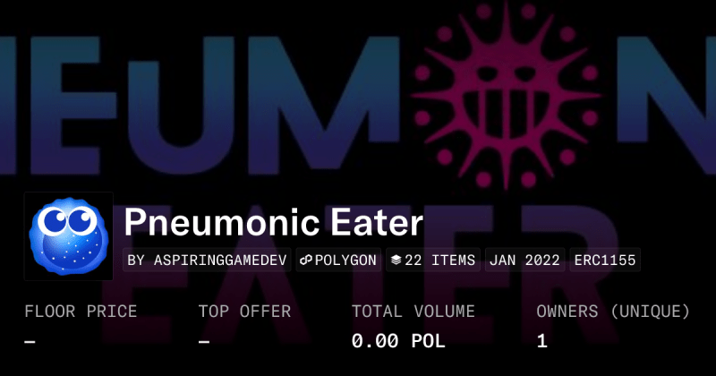 Pneumonic Eater Collection Opensea - Premium Colorful Art Gallery - 8K