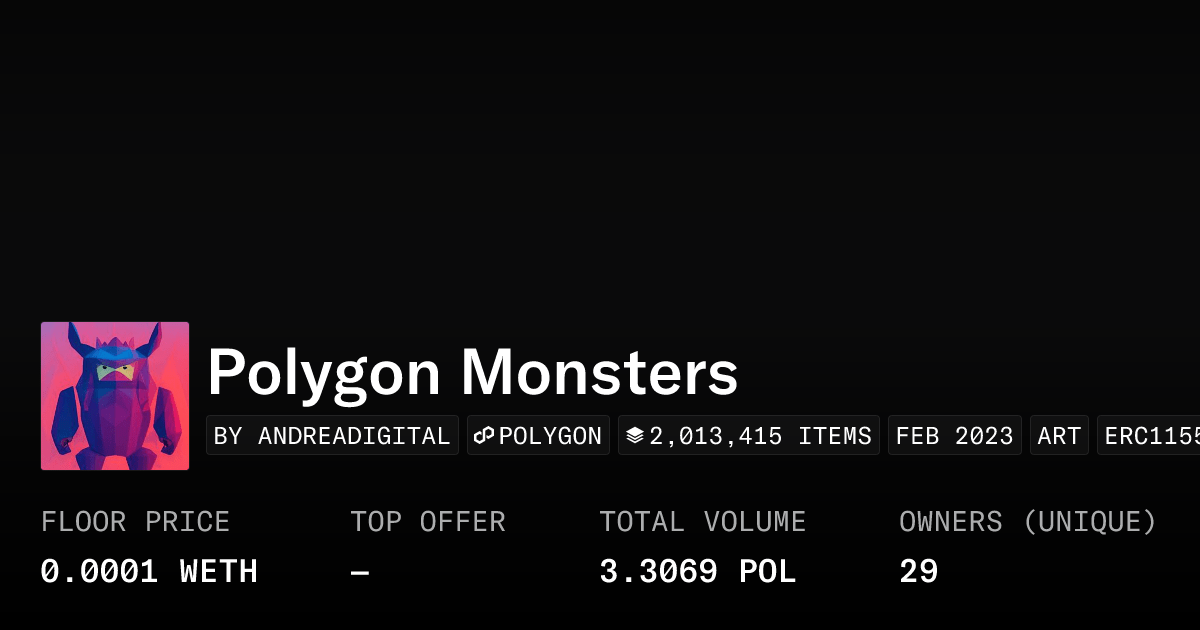Polygon Monsters Collection Opensea